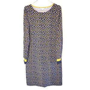 Boden Womens sz 6 R blue star long sleeve dress stretch round neck